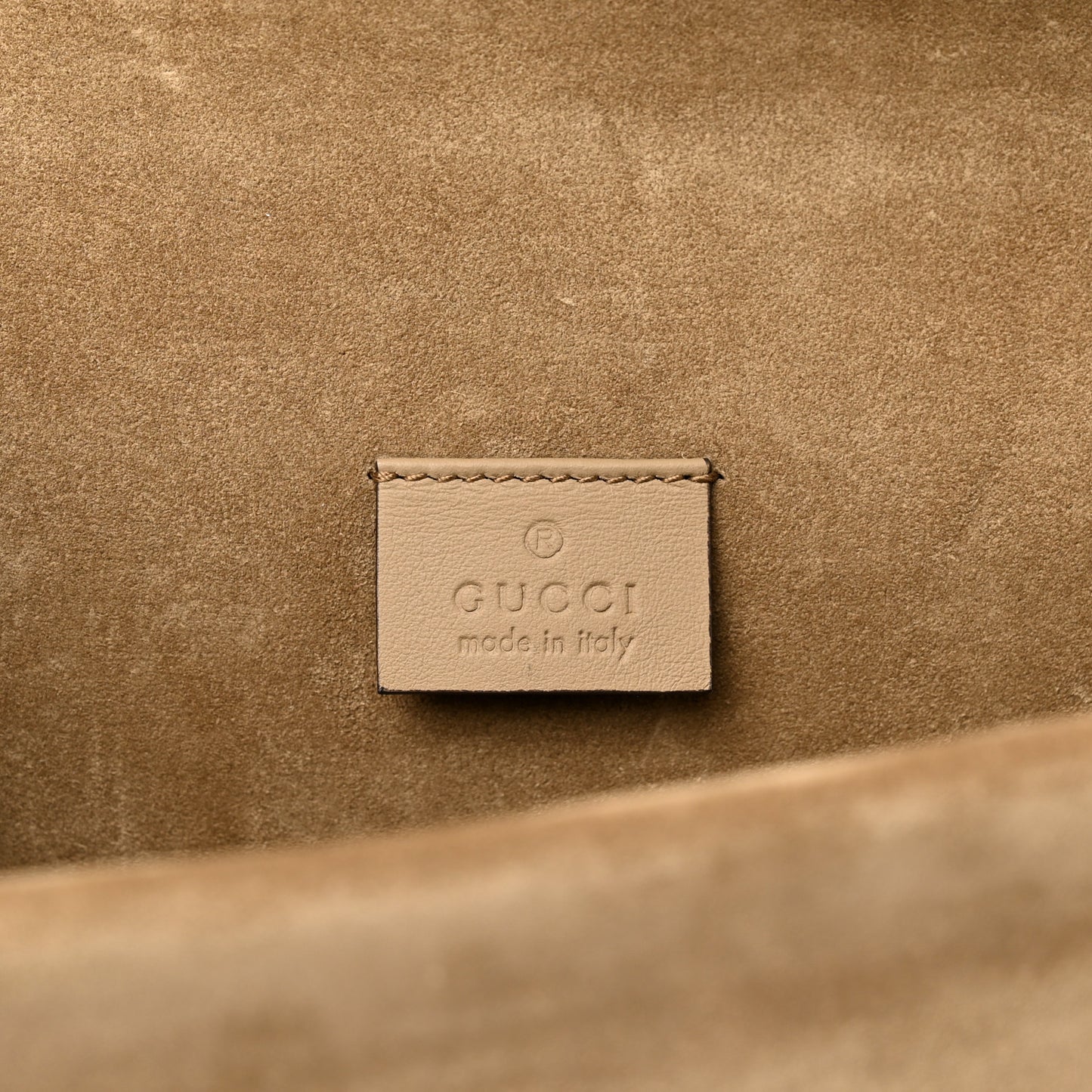 GG Supreme Monogram Suede Dionysus Clutch Beige Taupe