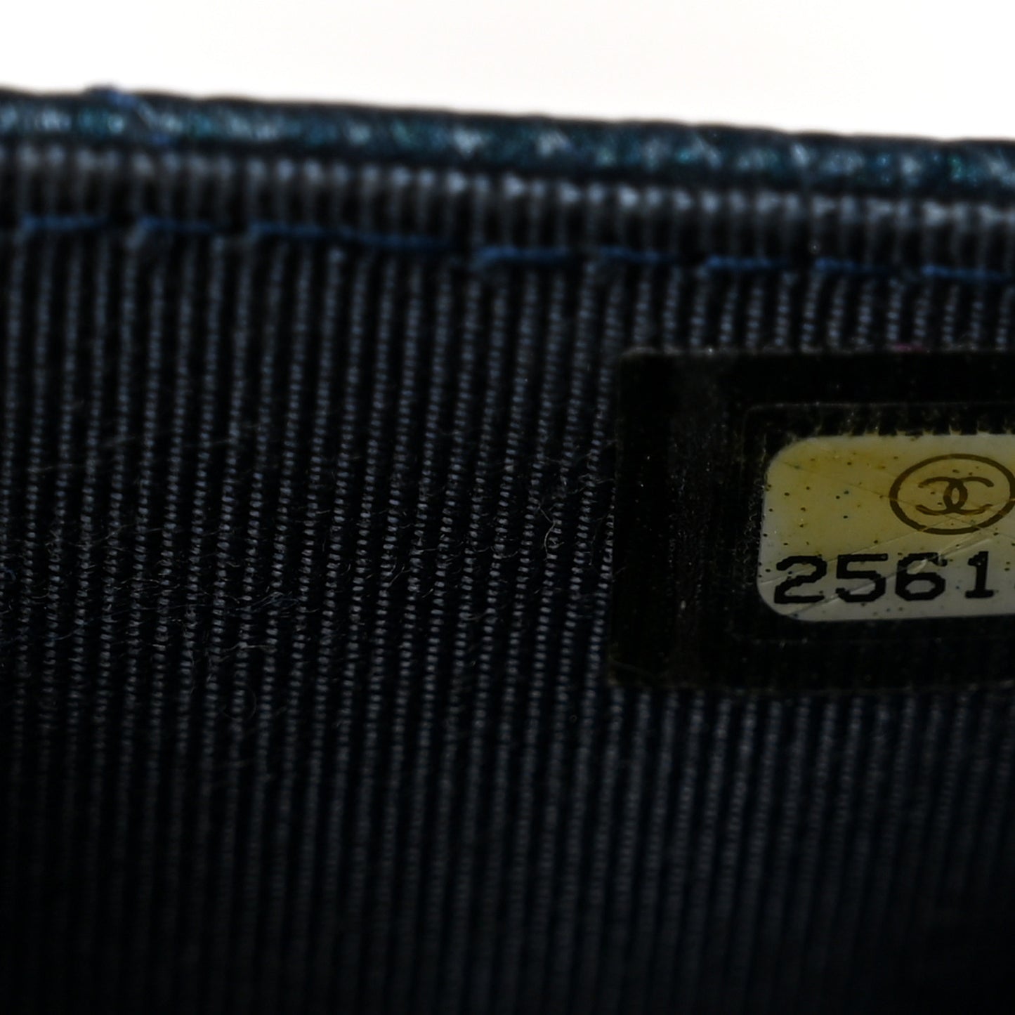 Metallic Caviar Quilted Flap Card Holder Dark Blue