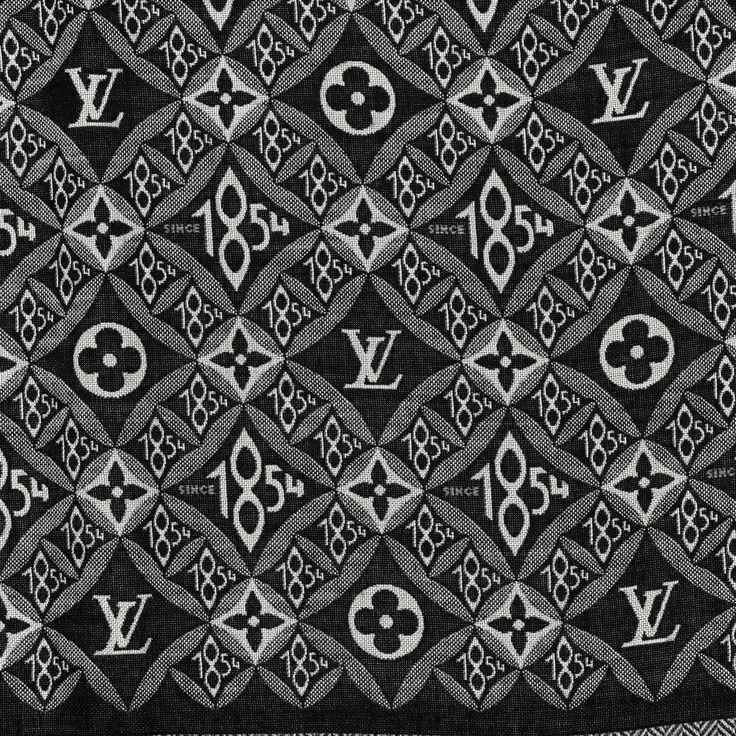 Silk Wool Jacquard Since 1854 Monogram Shawl Gray