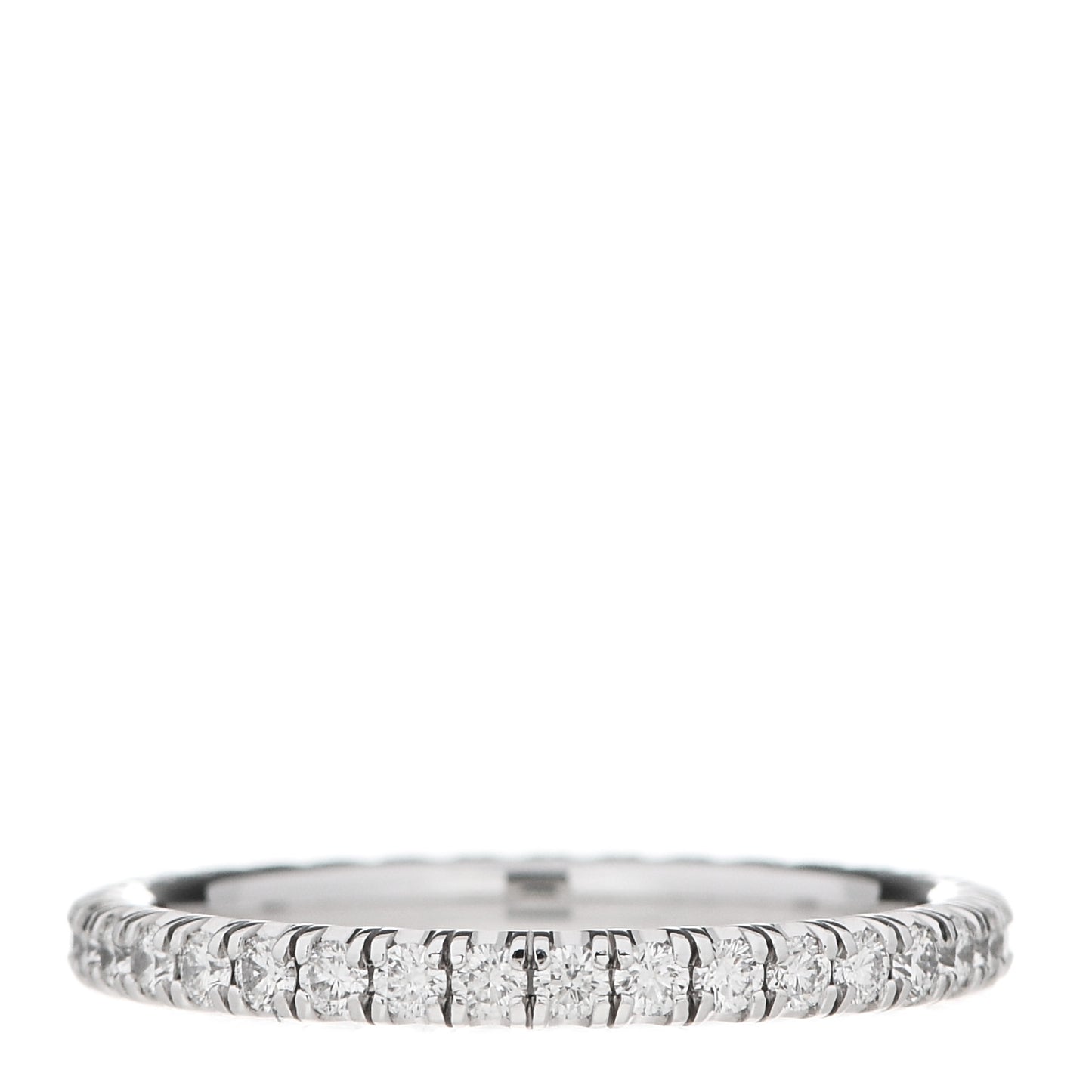 18K White Gold Diamond 2mm Etincelle de Cartier Wedding Band Ring 49 4.75