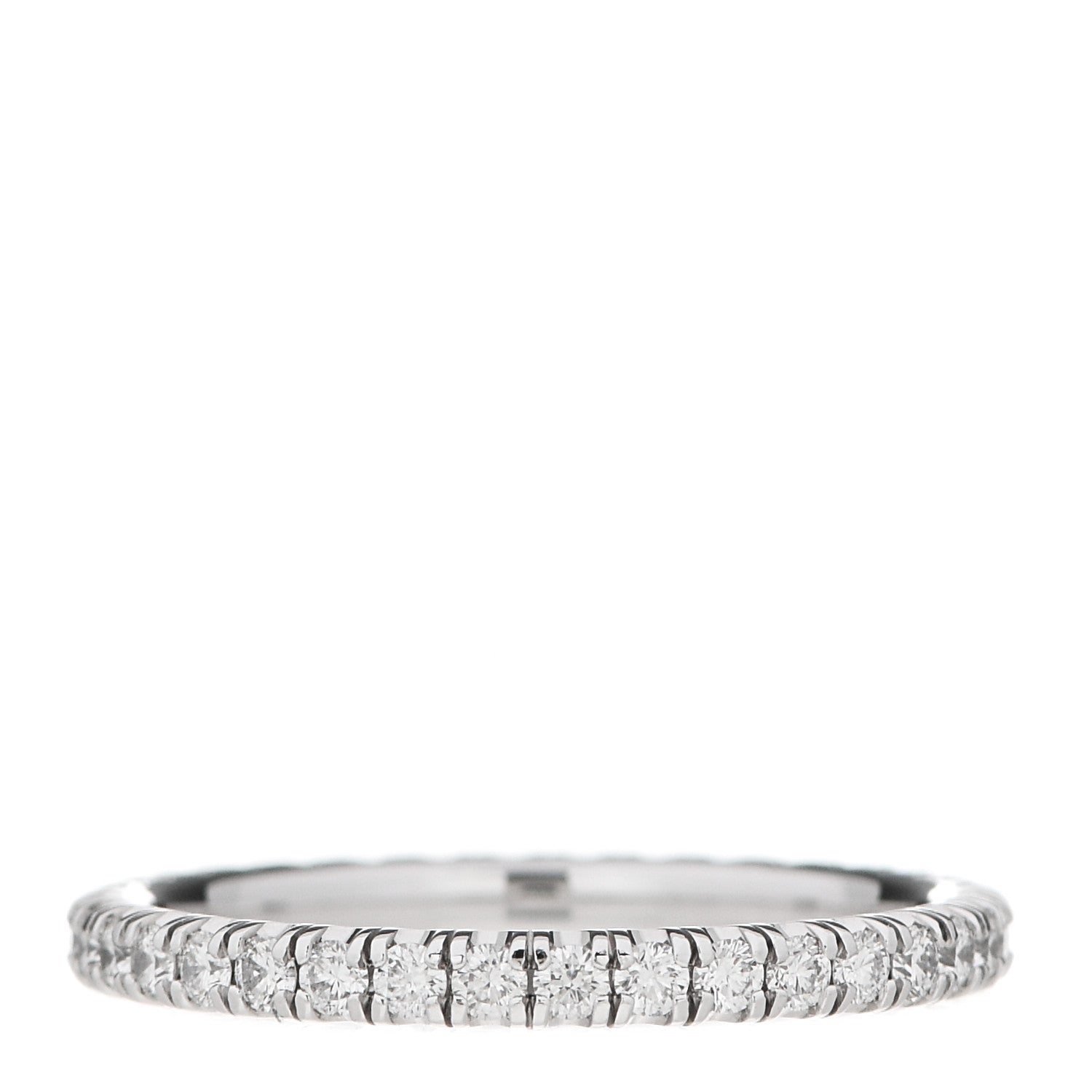 Cartier 18K White Gold Diamond 2mm Etincelle de Cartier Wedding Band Ring 49 4.75 3 of 6