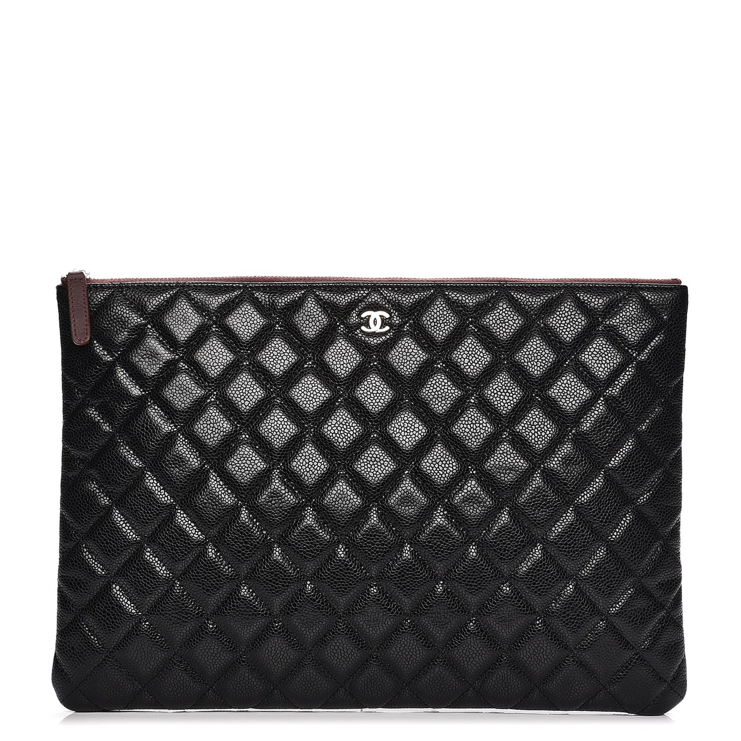 Caviar Quilted Large Cosmetic Case Black