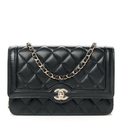 Chanel Lambskin Quilted CC Wallet On Chain WOC Black 1 of 13