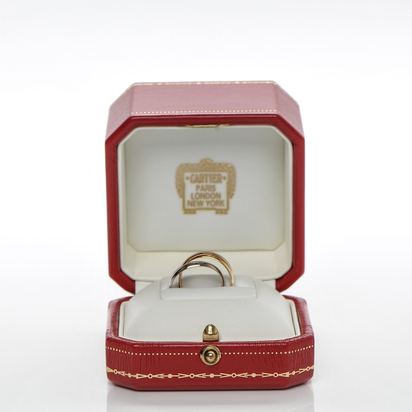 18K Pink Yellow White Gold Small Trinity Ring 49 4.75
