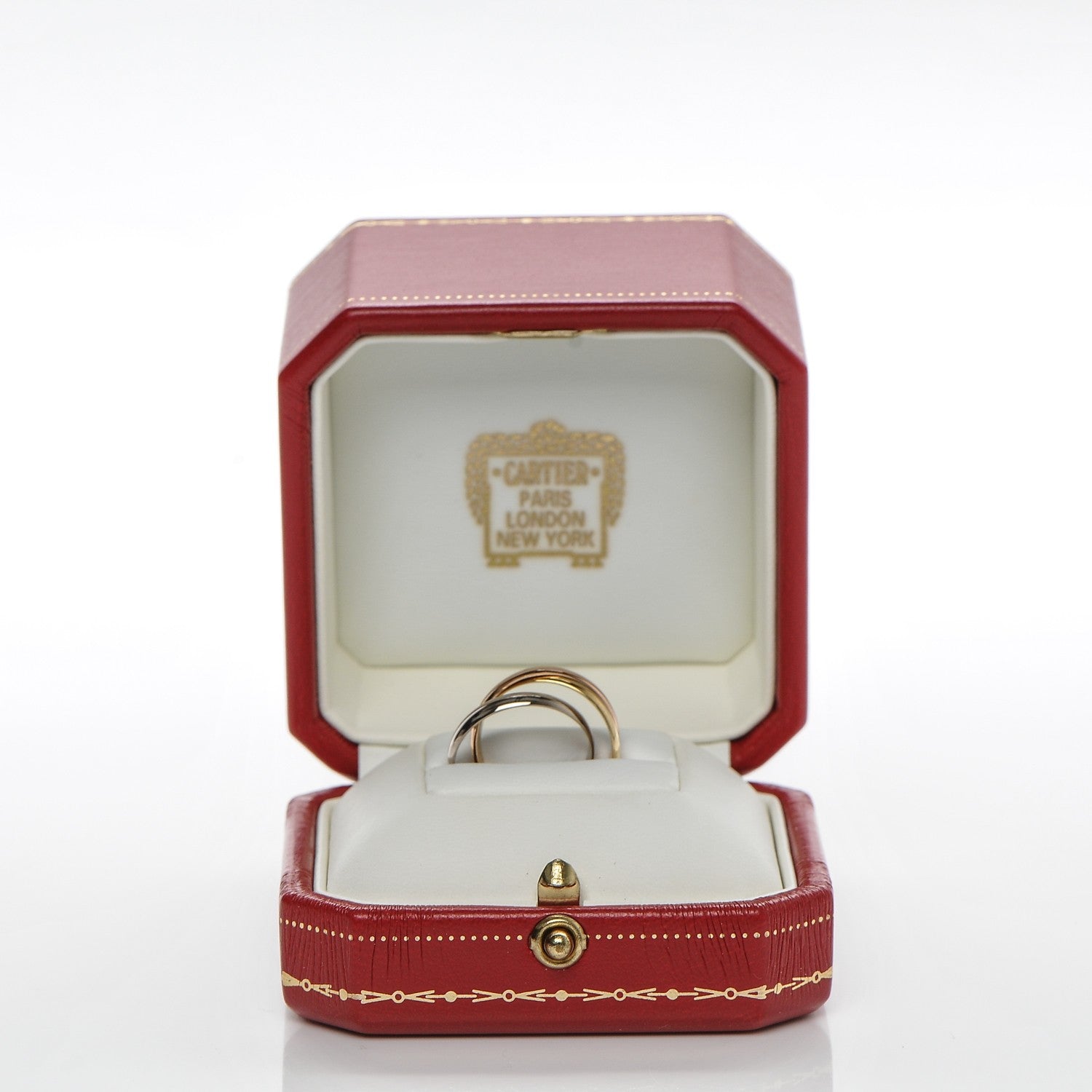 Cartier 18K Pink Yellow White Gold Small Trinity Ring 49 4.75 7 of 7