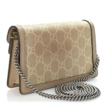 Gucci GG Supreme Monogram Textured Dollar Calfskin Super Mini Dionysus Shoulder Bag Beige Mystic White Oatmeal 3 of 9