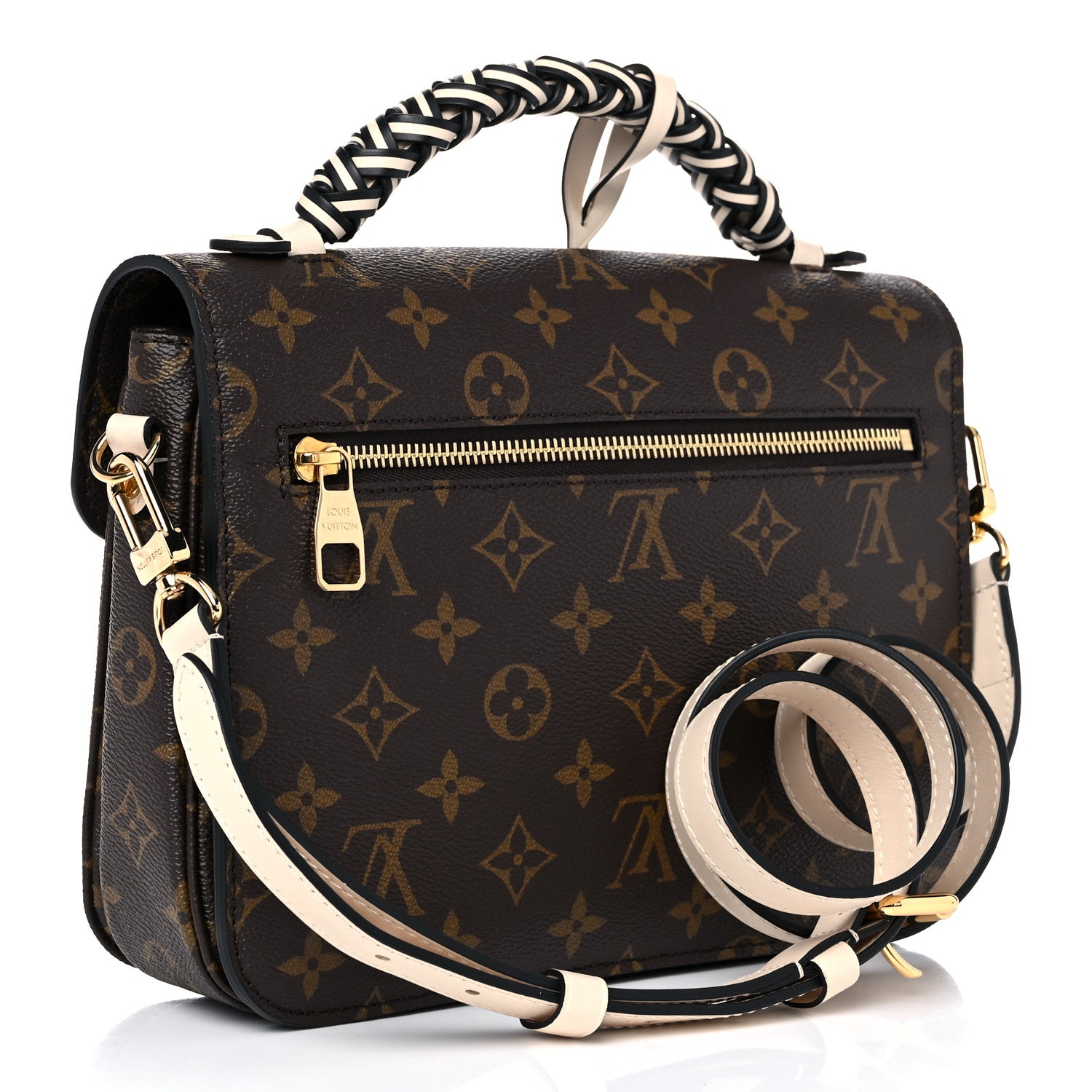 Louis Vuitton Monogram Braided Pochette Metis Creme Beige 2 of 9