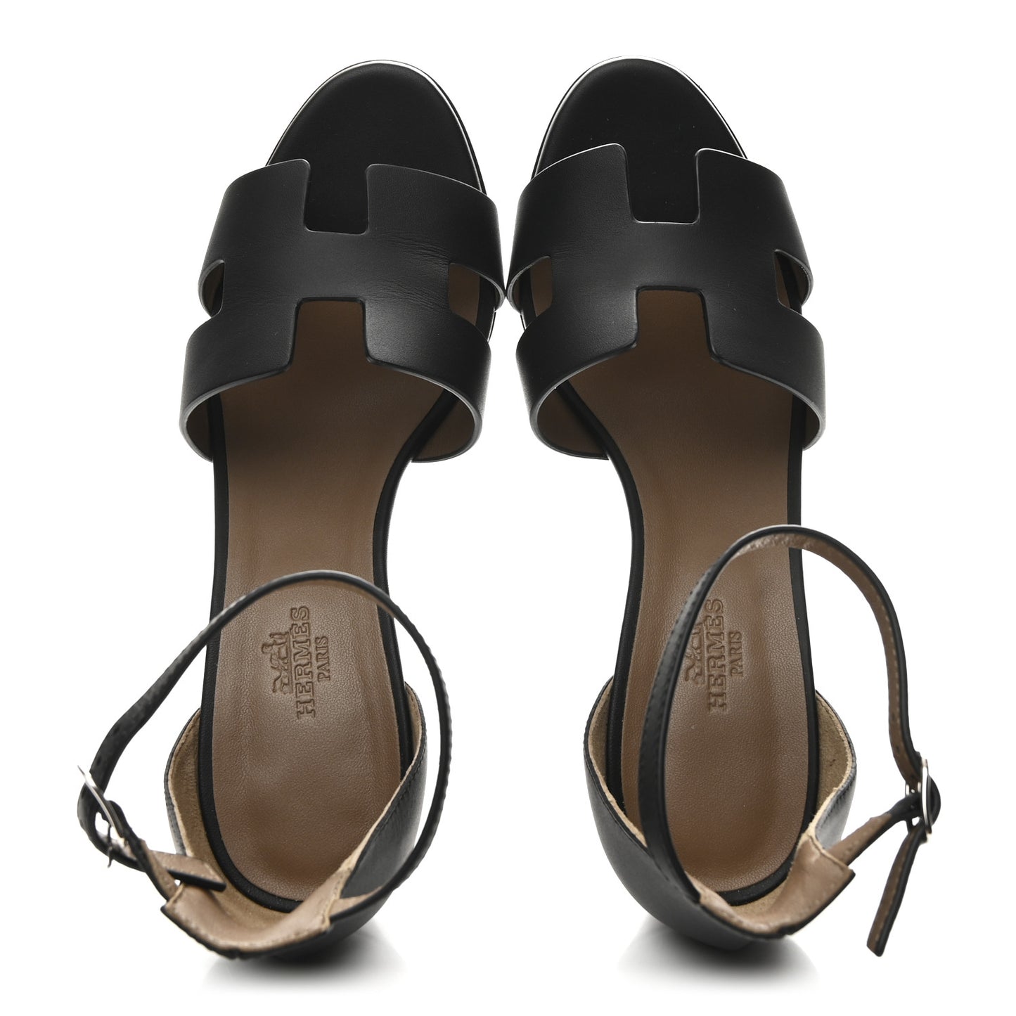 Calfskin Legend Wedge Sandals 36.5 Black