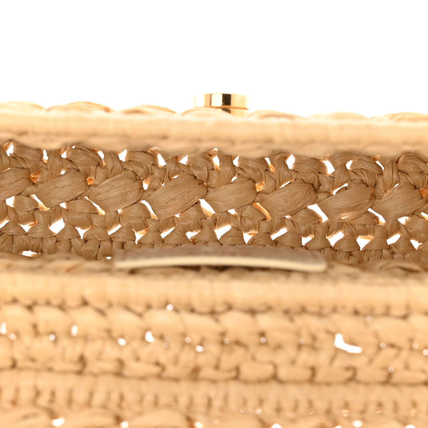 Celine Raffia Effect Claude Chain Shoulder Bag Natural 5 of 10