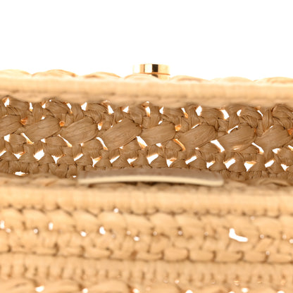 Celine Raffia Effect Claude Chain Shoulder Bag Natural 5 of 10