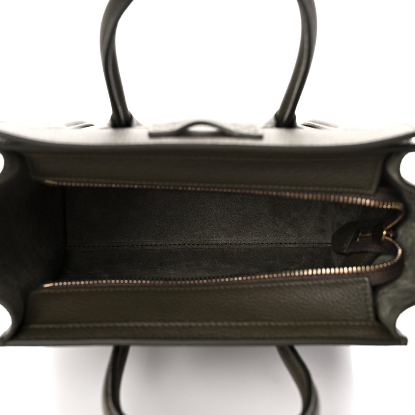 Drummed Calfskin Nano Luggage Army Green