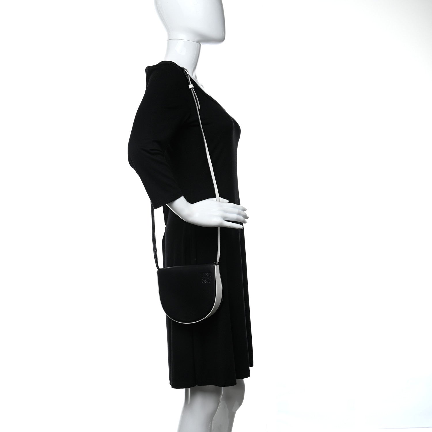 Loewe Soft Calfskin Heel Bag Black Soft White 2 of 9