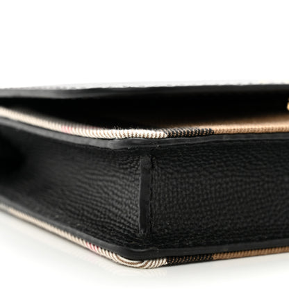 Burberry Derby Calfskin House Check Wallet On Chain Black 8 of 9