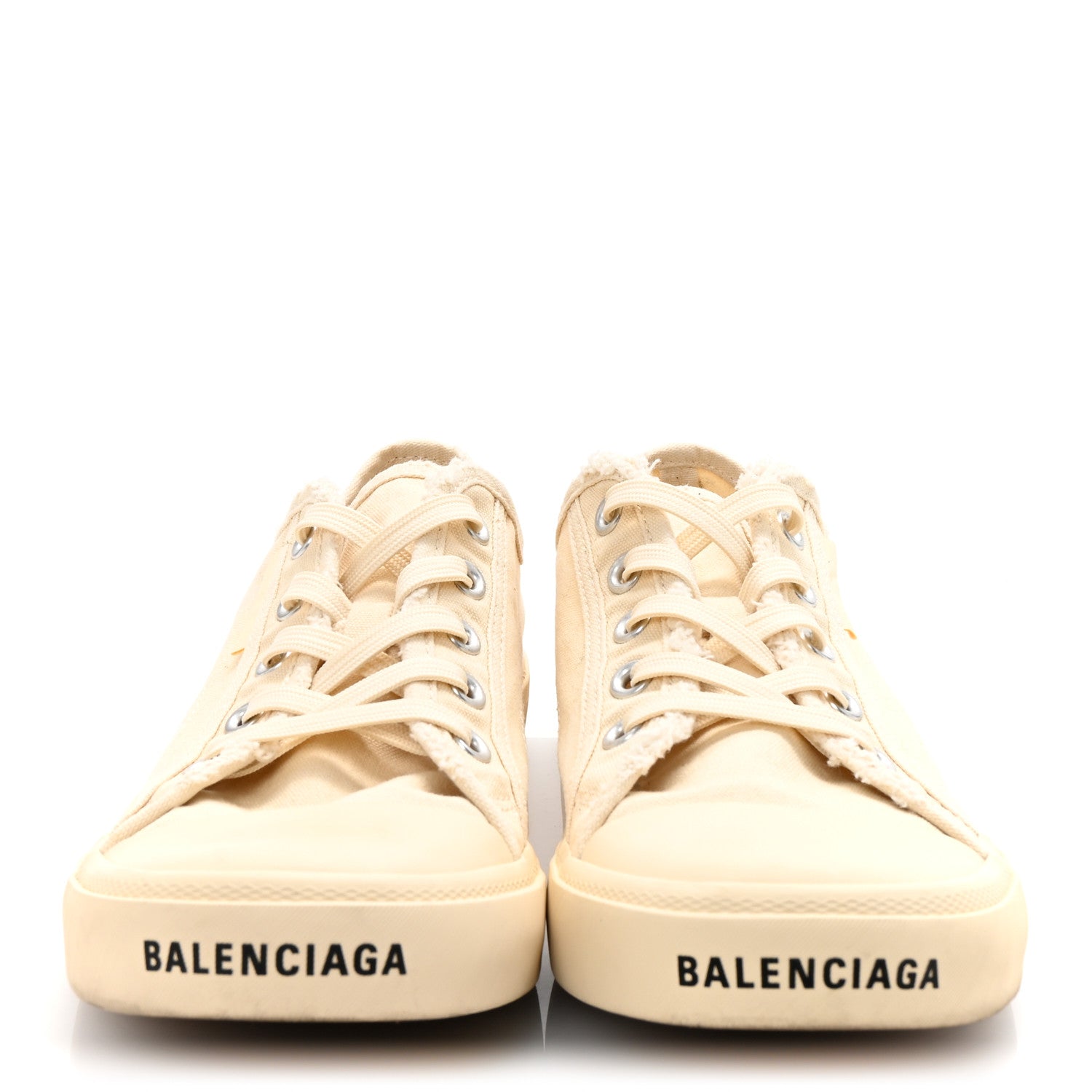 Balenciaga Canvas Distressed Womens Paris Low Top Sneakers 41 White 3 of 8