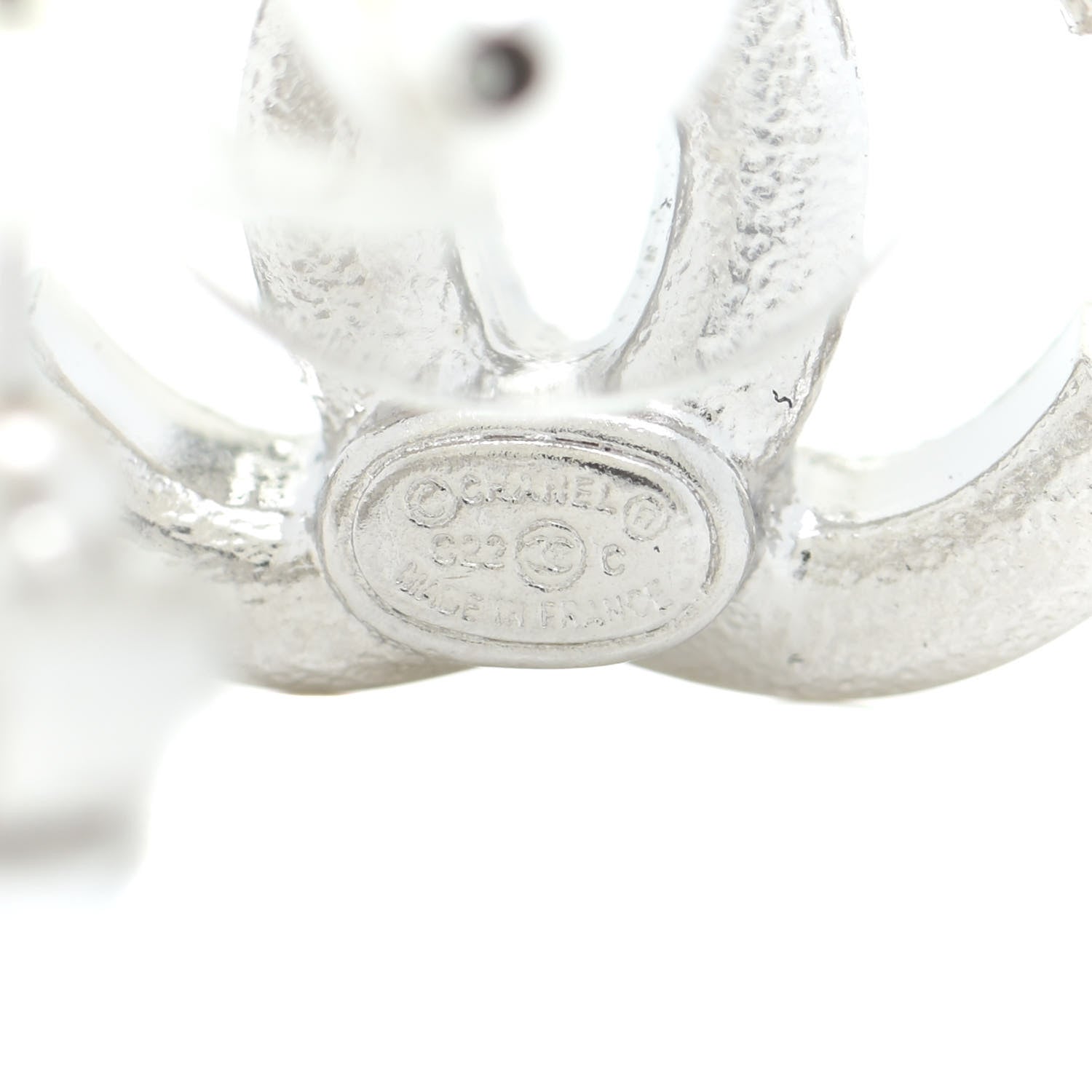 Chanel Crystal CC Earrings Silver 4 of 5