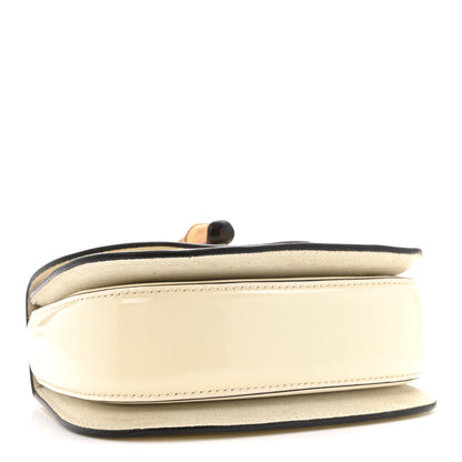 Gucci Patent Crystal Mini Bamboo 1947 Top Handle Chain Bag White 4 of 12