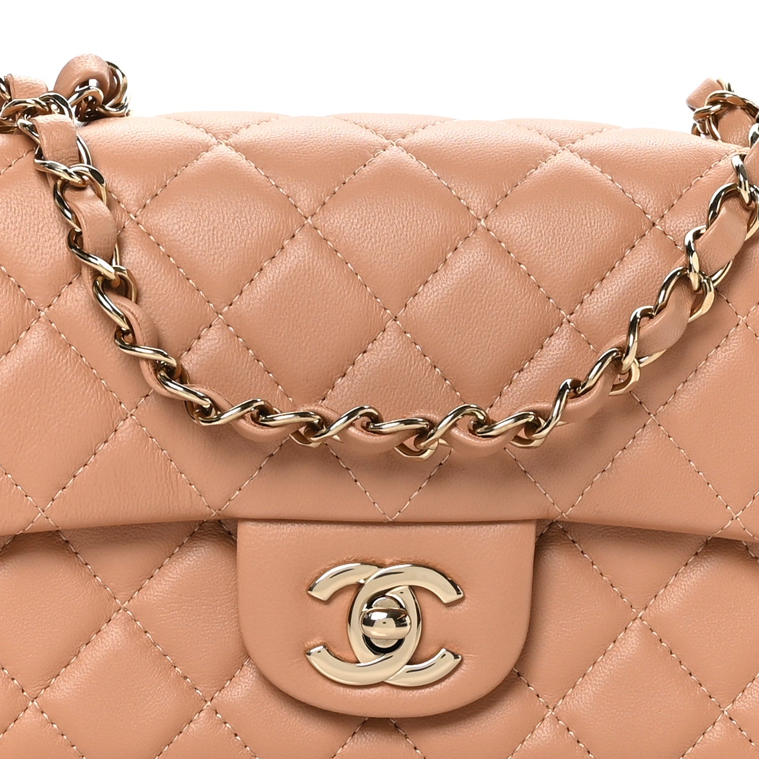 Chanel Lambskin Quilted Mini Rectangular Flap Brown 8 of 11