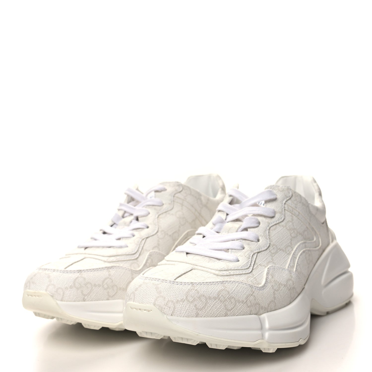 Gucci GG Supreme Monogram Womens Rhyton Sneakers 39 White 3 of 9