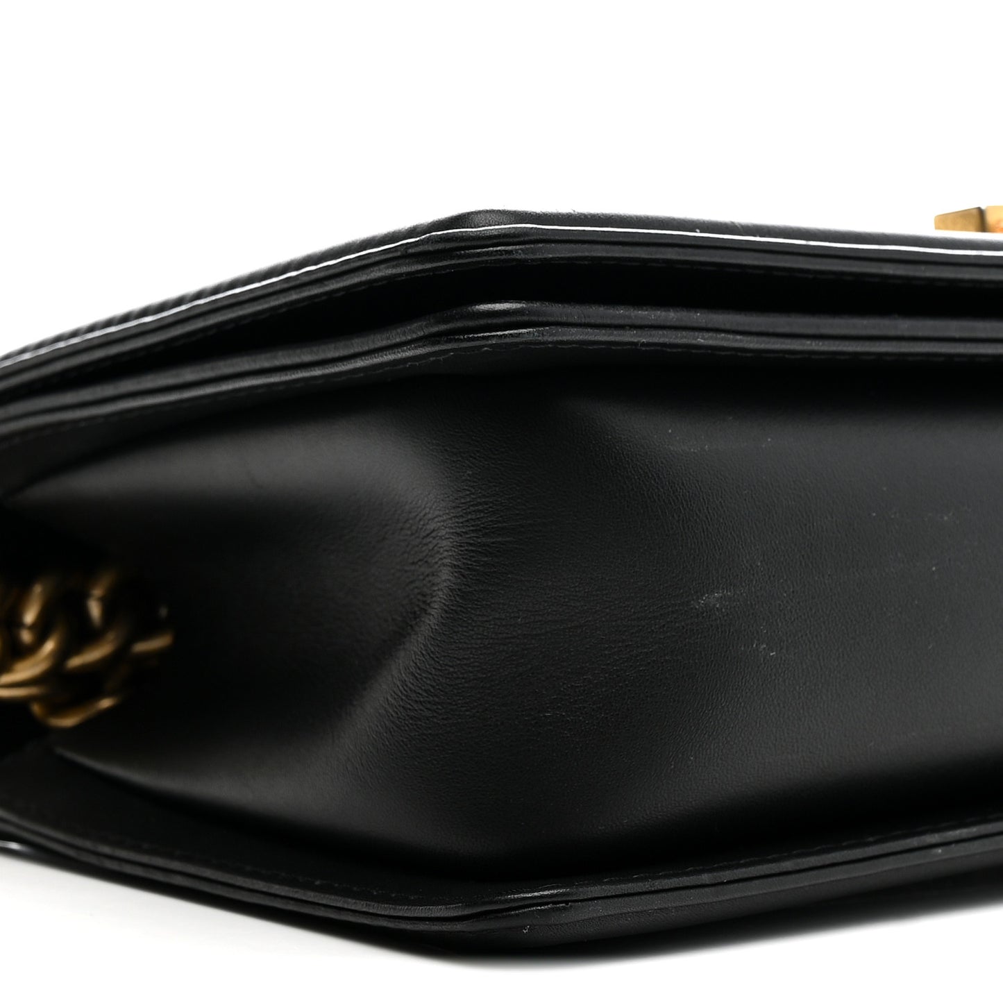 Lambskin Quilted Medium Chain Around Boy Flap Black Black