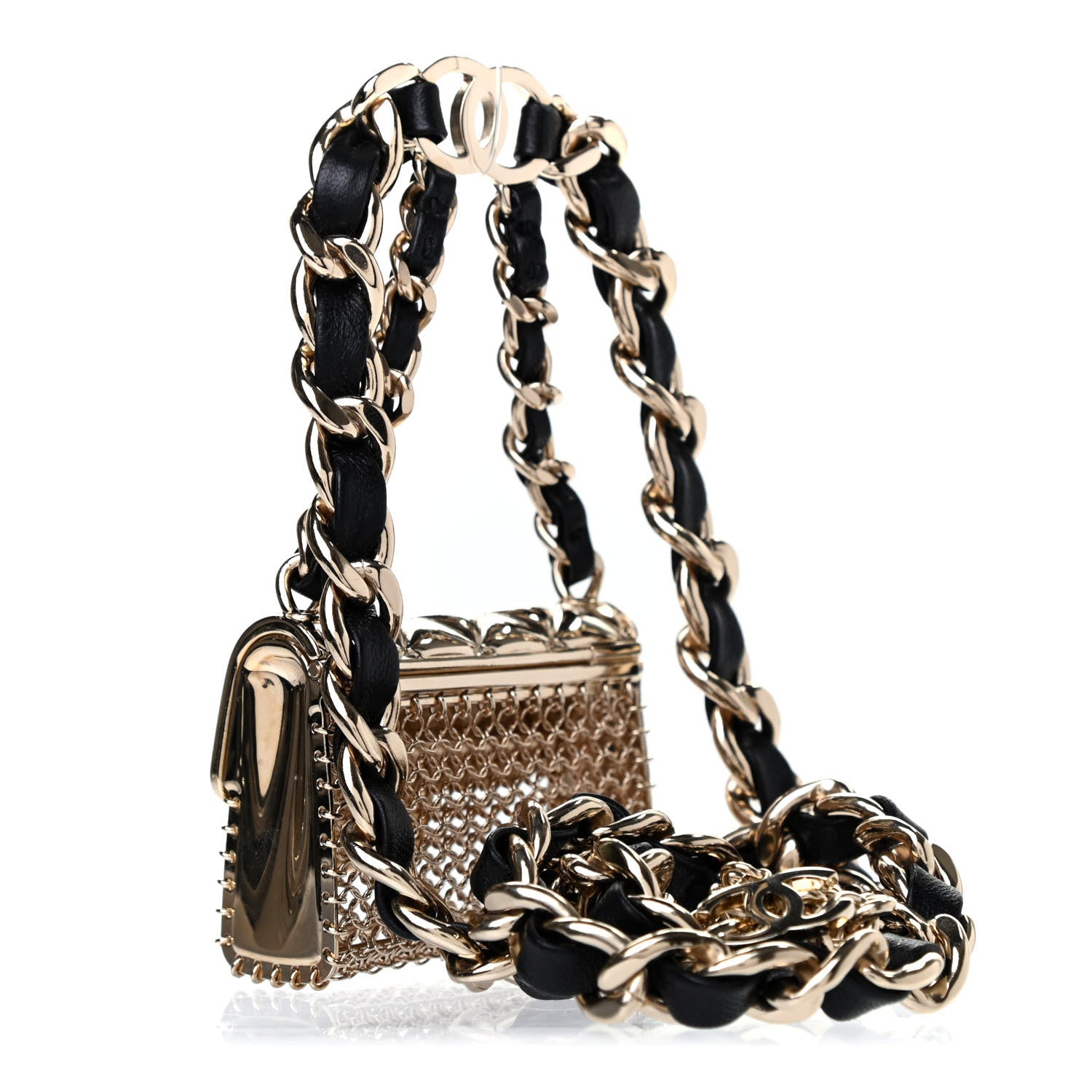 Chanel Lambskin Chain CC Flap Bag Belt 80 Black Gold 2 of 5