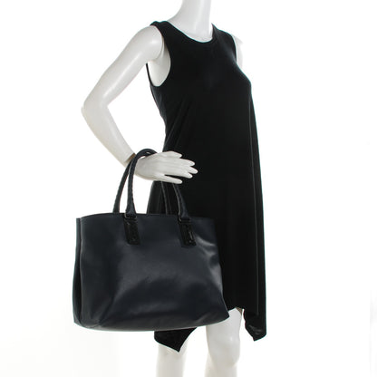 Bottega Veneta Rubberized Canvas Marco Polo Tote Dark Navy 2 of 8