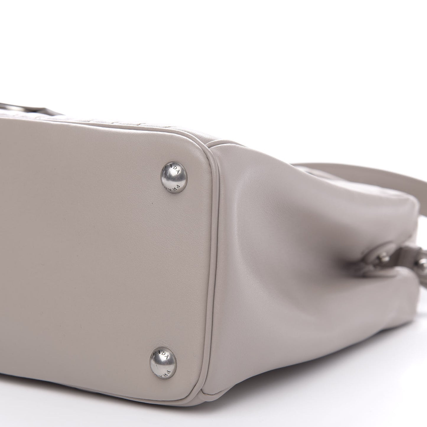 Soft Calfskin Impunture Diagramme Double Zip Tote Pomice