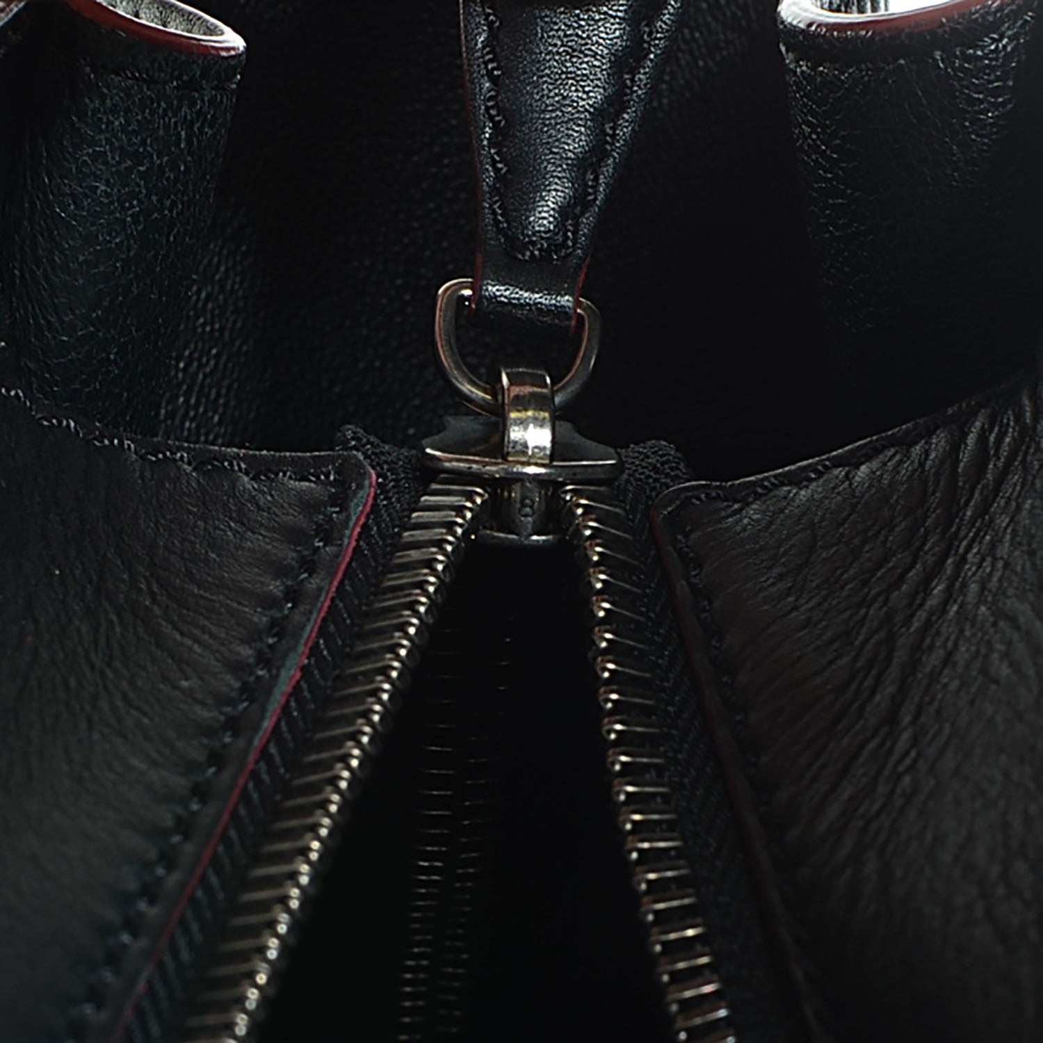 Celine Smooth Calfskin Mini Luggage Black Pink Trim 7 of 9