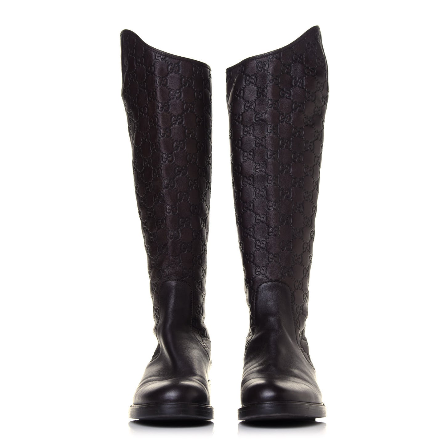 Guccissima Calfskin Miro Soft Knee High Riding Boots 39.5 Chocolate