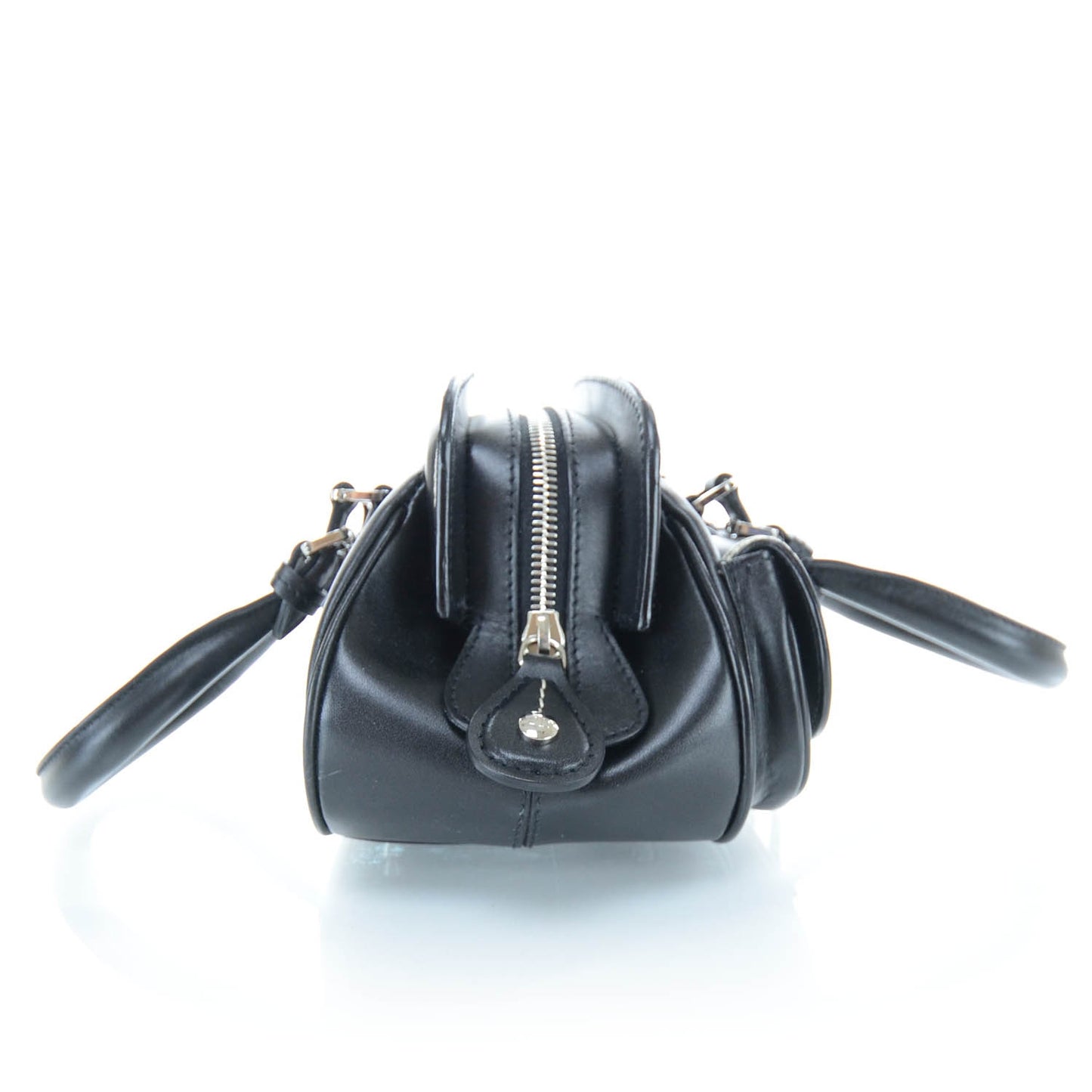 Leather Small Detective Satchel Black