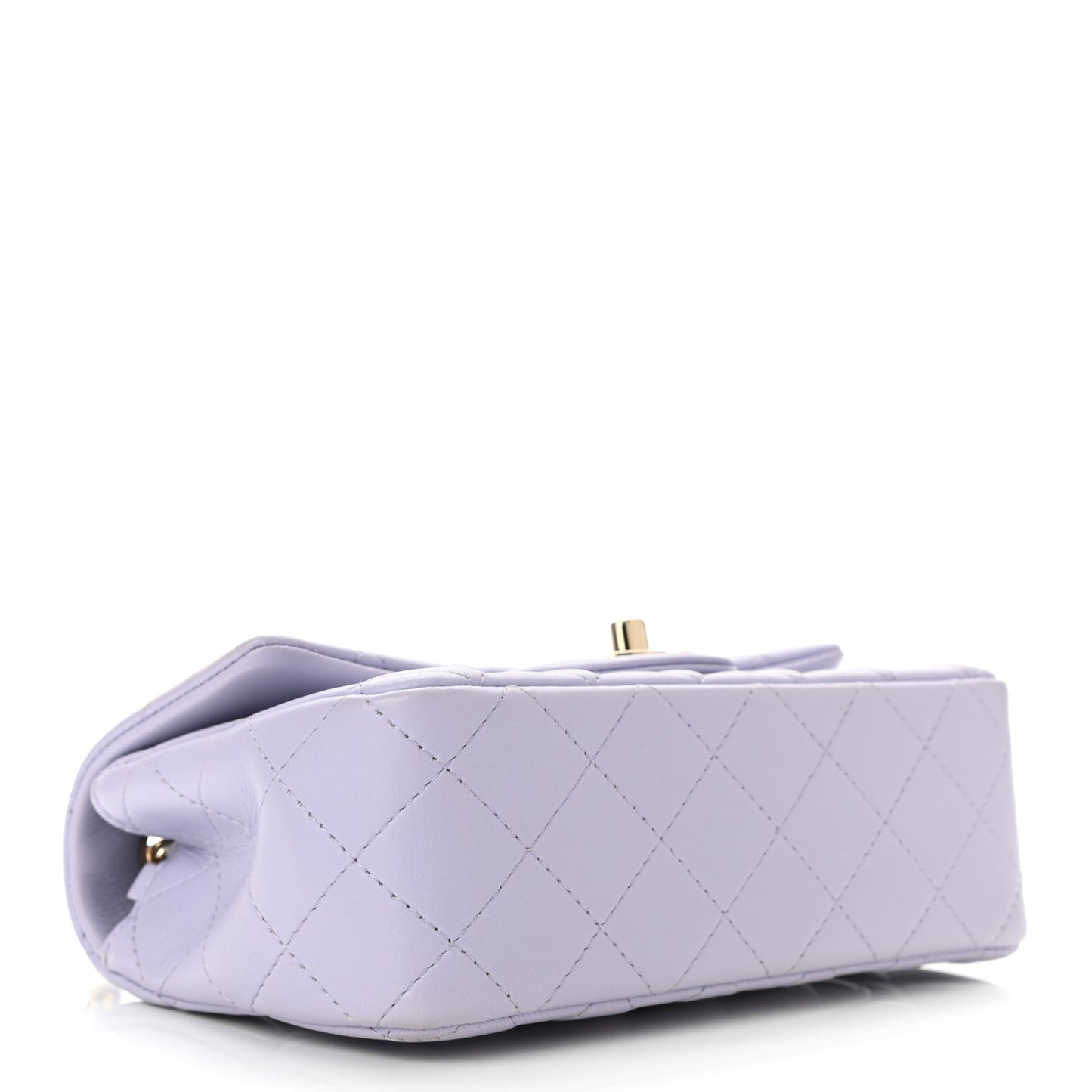 Lambskin Quilted Mini Rectangular Flap Light Purple