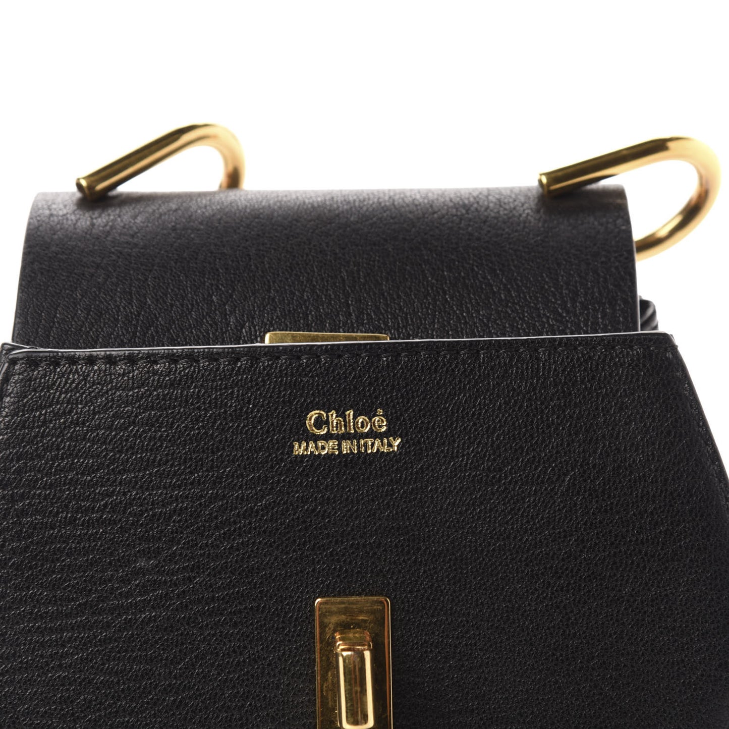 Grained Lambskin Nano Drew Shoulder Bag Black