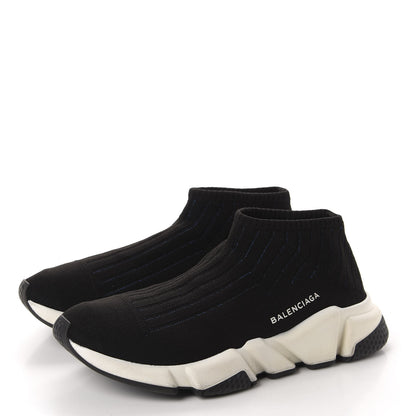 Balenciaga Ribbed Effect Knit Hi Speed Sneakers 40 Black Bleu 3 of 11