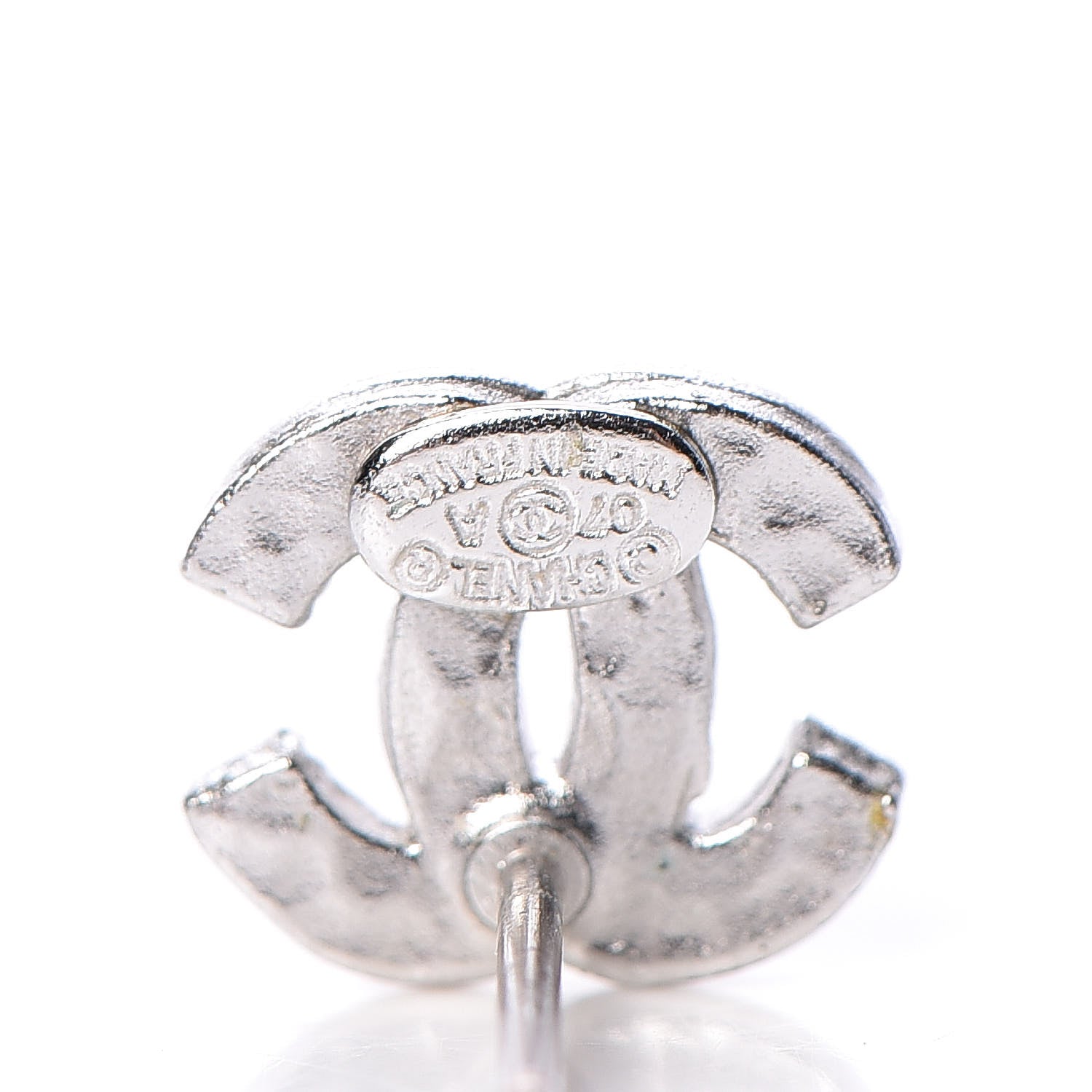 Chanel Crystal Mini Timeless CC Earrings Silver 3 of 4
