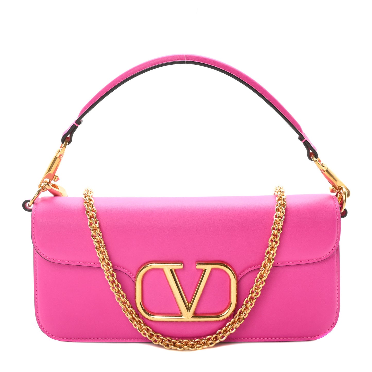 Calfskin Vlogo Loco Shoulder Bag Pink PP