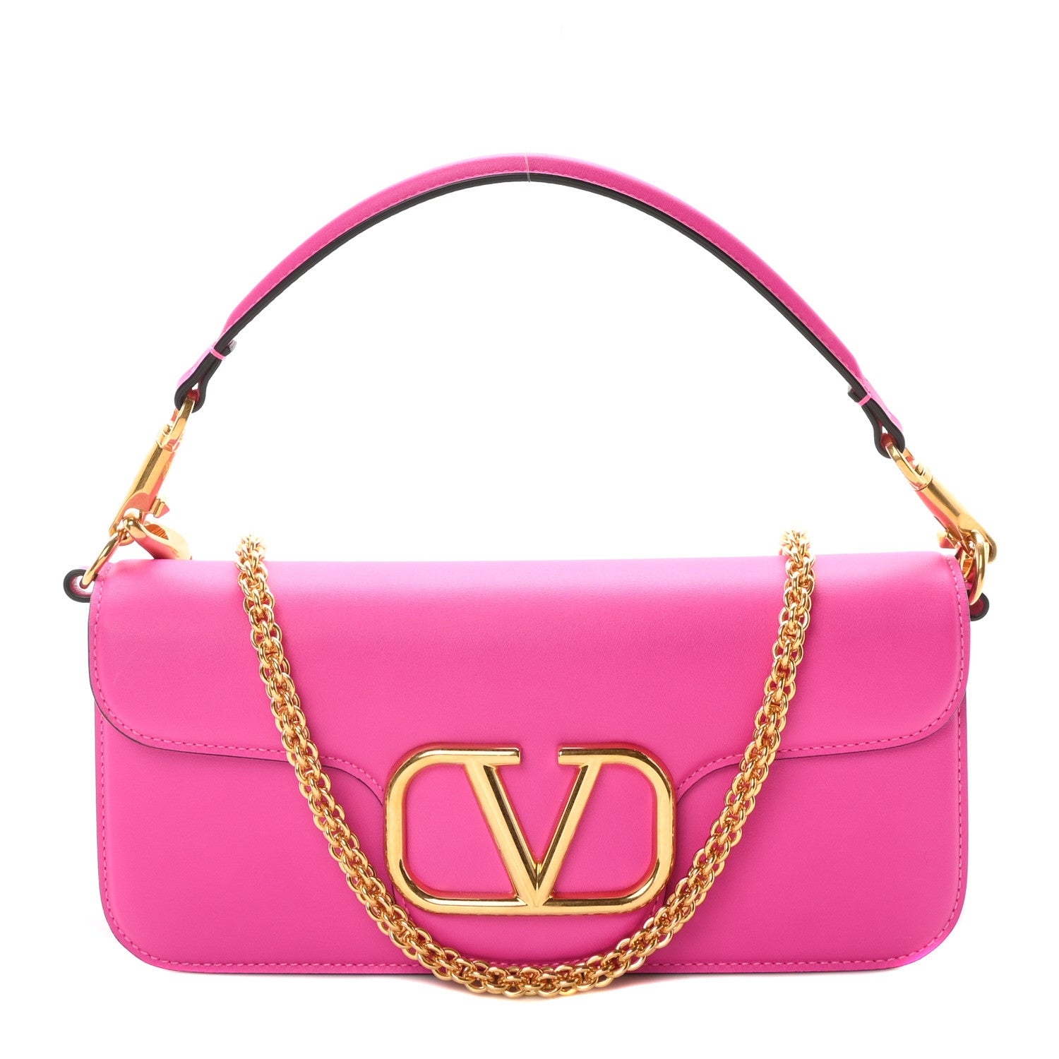 Valentino Garavani Calfskin Vlogo Loco Shoulder Bag Pink PP 1 of 10