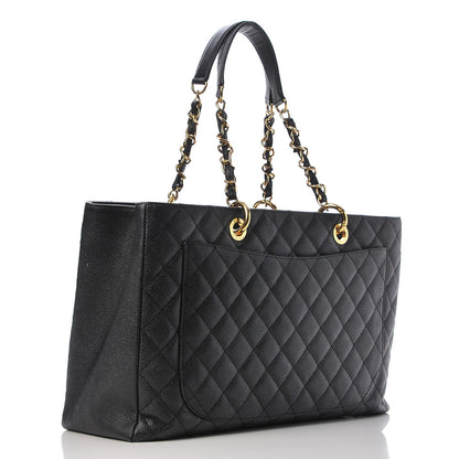 Chanel Caviar Quilted XL Grand Shopping Tote GST Black 3 of 7