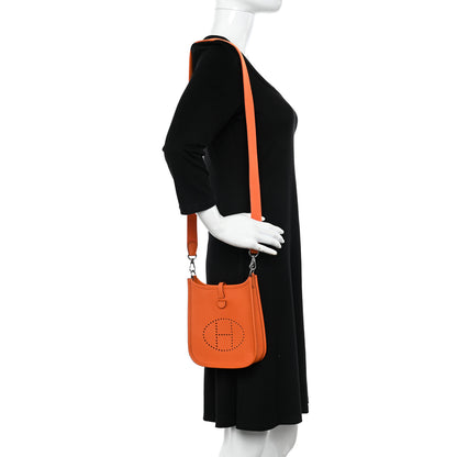 Hermes Taurillon Clemence Evelyne TPM Orange 2 of 11