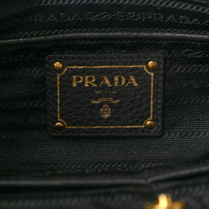 Prada Vitello Daino Large Double Zip Tote Black 5 of 10