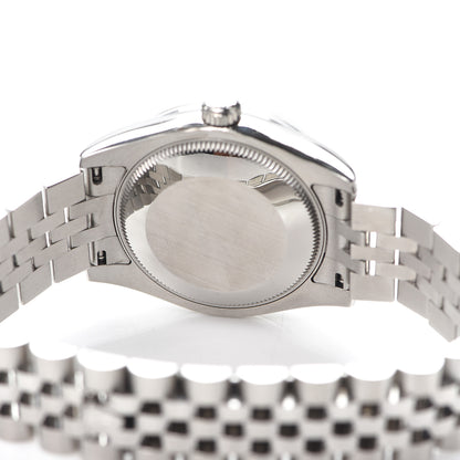 Rolex Stainless Steel 18K White Gold 31mm Oyster Perpetual Datejust Watch Dark Rhodium Floral 178274 4 of 6