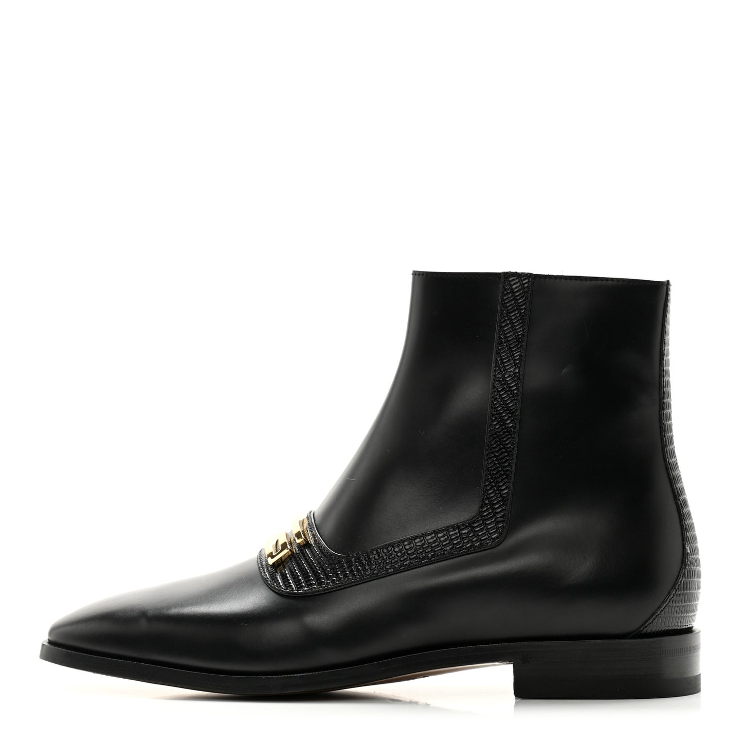 Calfskin Lizard Mens Boots 9.5 Black