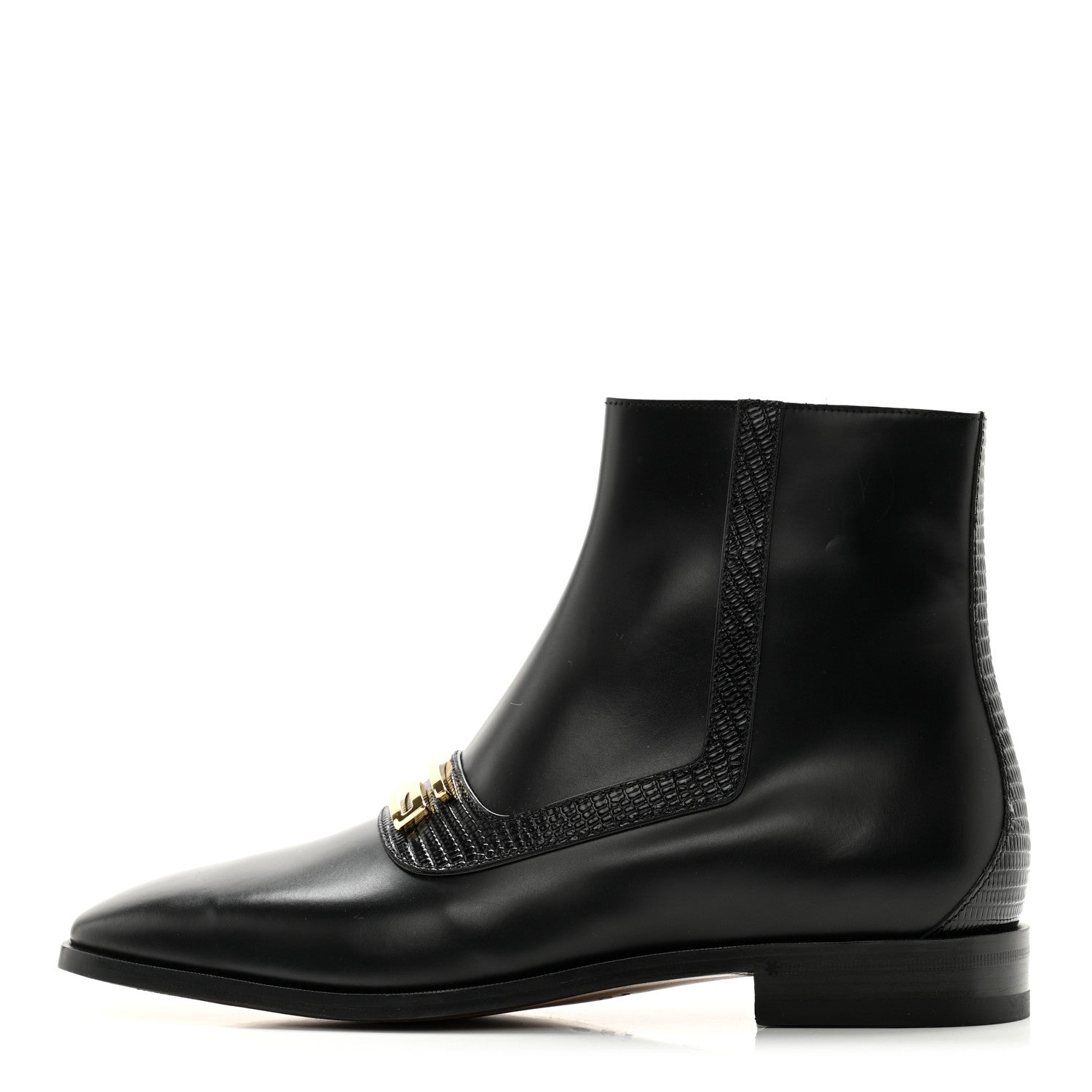 Gucci Calfskin Lizard Mens Boots 9.5 Black 1 of 10