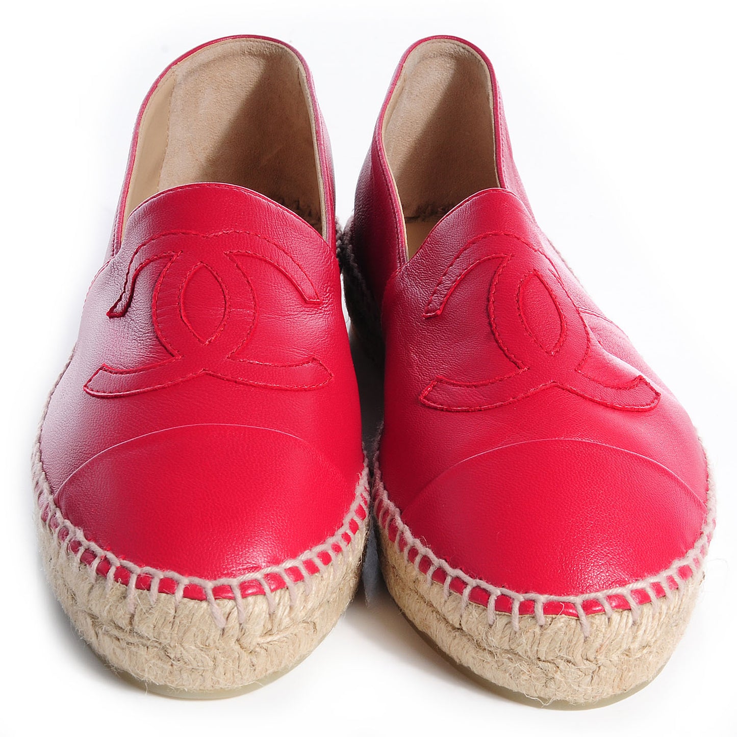 Lambskin CC Espadrilles 38 Red