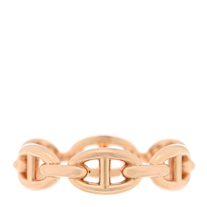 Hermes 18K Rose Gold PM Chaine d'Ancre Enchainee Ring 58 8.5 3 of 5