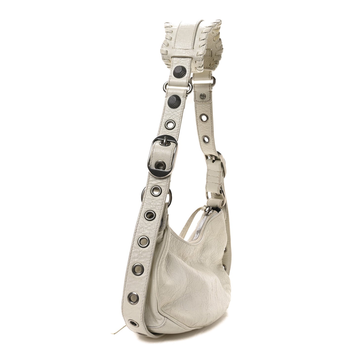 Agneau Arena Le Cagole Shoulder Bag XS Optic White