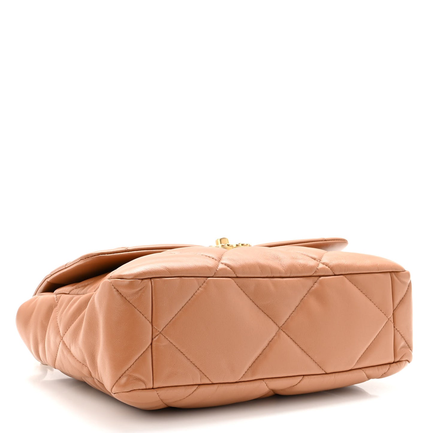 Lambskin Quilted Large Chanel 19 Flap Brown
