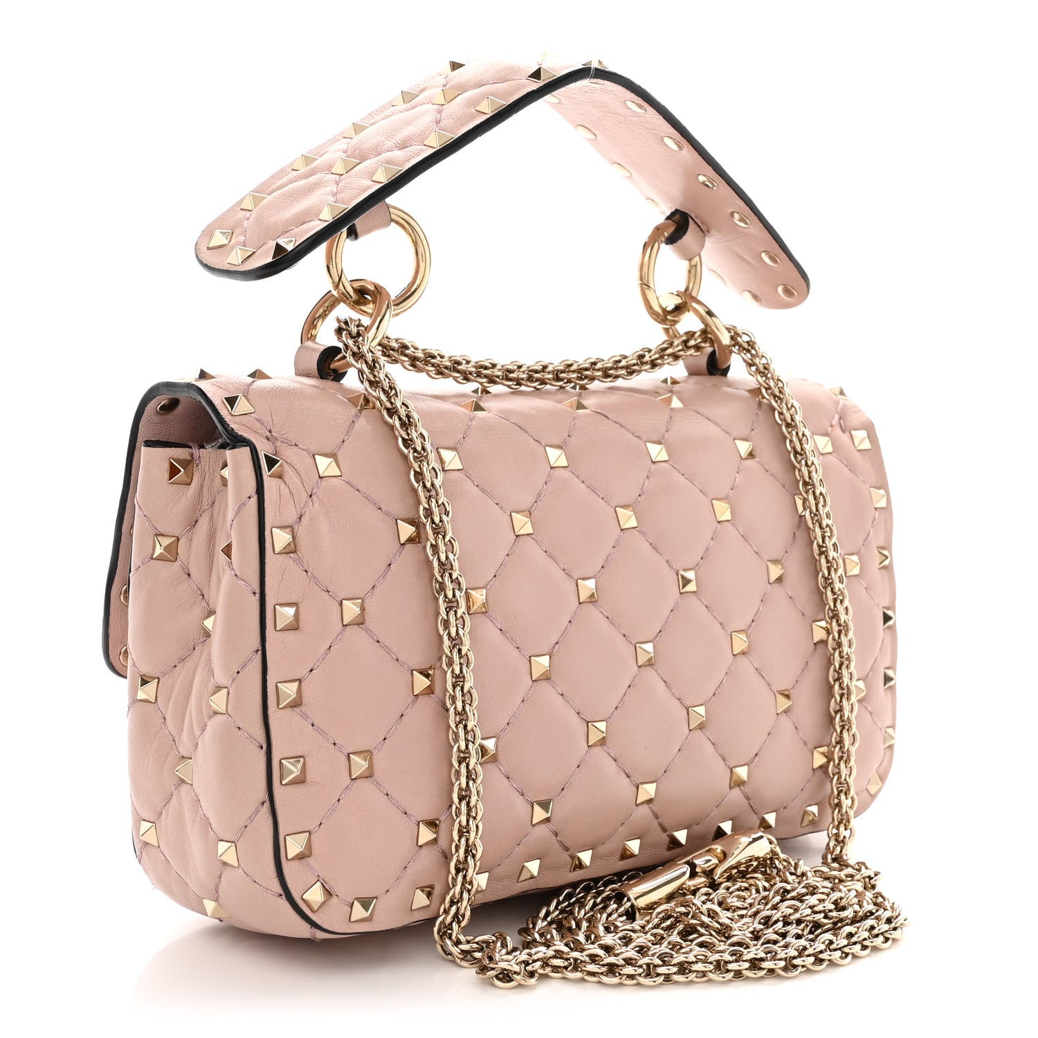 Valentino Garavani Nappa Small Rockstud Spike Shoulder Bag Water Rose 3 of 15