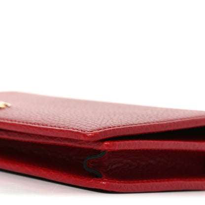 Gucci Dollar Calfskin Mini GG Marmont Chain Wallet Hibiscus Red 9 of 10