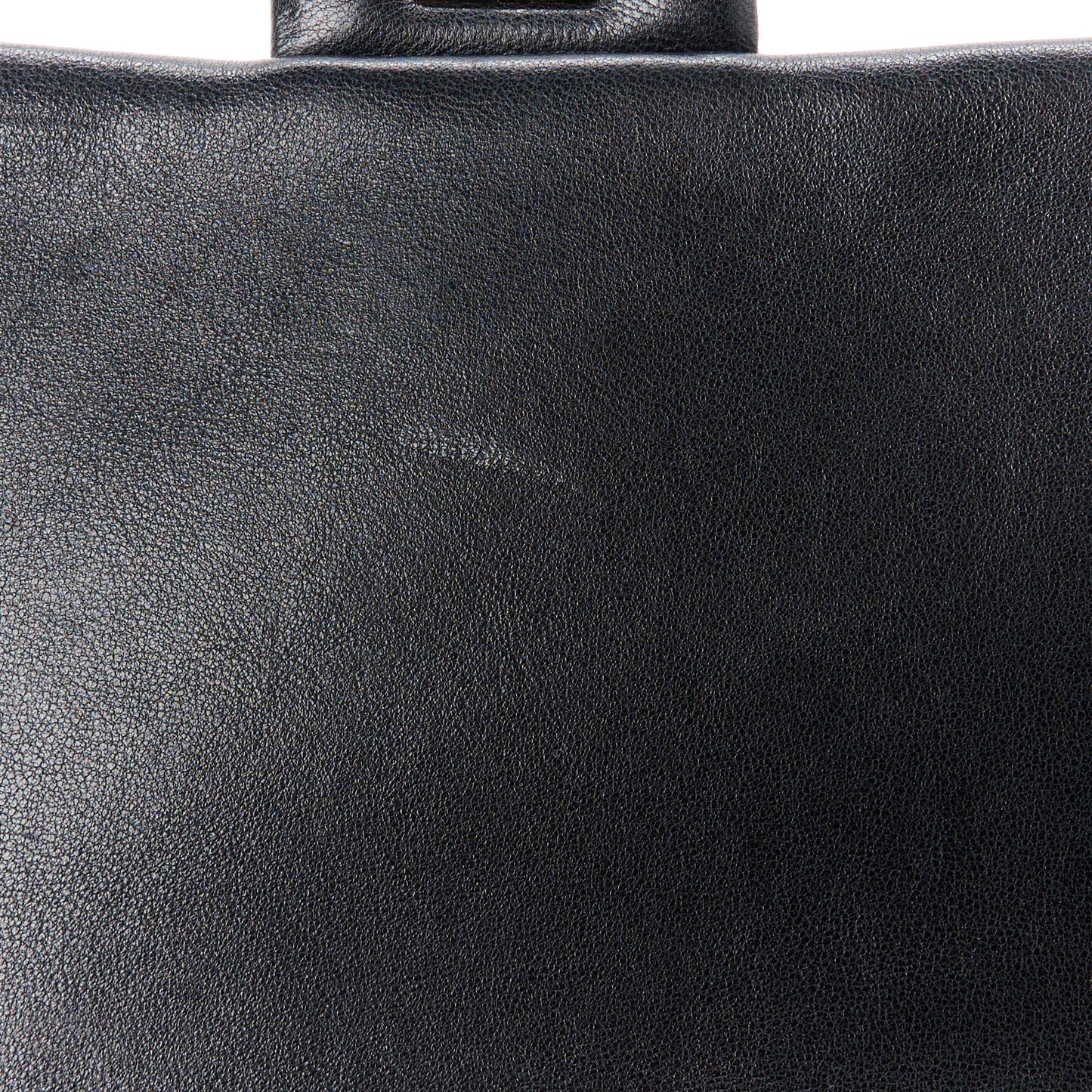 Lambskin Quilted Logo Flap With Handle Black