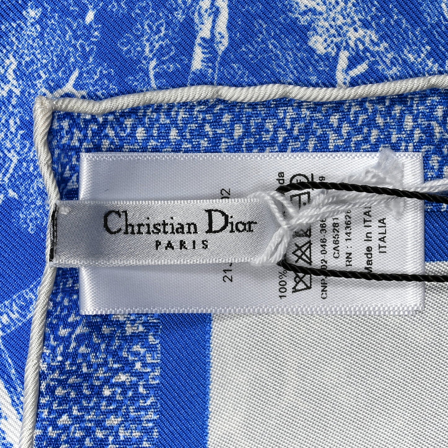 Silk Toile De Jouy Scarf Blue