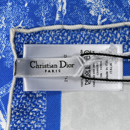 Christian Dior Silk Toile De Jouy Scarf Blue 5 of 5